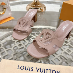 ISOLA HIGH 55 MM MULE IN DUSTY PINK CALFSKIN