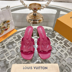 ISOLA HIGH 55 MM MULE IN DARK PINK CALFSKIN