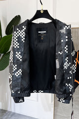 LV HOODED JACKET BLACK AND WHITE DAMIER 239118