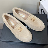 LOAFER IN BEIGE SUEDE AND SOLF FLEECE LINING