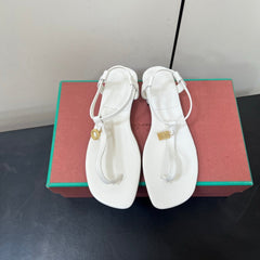 LP MINDIL SANDAL IN WHITE LAMBSKIN