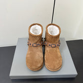 BALENCIAGA 25S ALASKA ANKLE BOOTS IN BROWN SUEDE AND LAMBSKIN