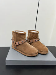 BALENCIAGA 25S ALASKA ANKLE BOOTS IN BROWN SUEDE AND LAMBSKIN