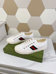 GG JULIO SNEAKER WITH WEB WHITE CANVAS