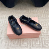 MARY JANE FLATS IN BLACK SMOOTH LAMBSKIN