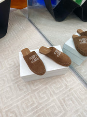 MARLOU MULE IN PEANUT BROWN SUEDE