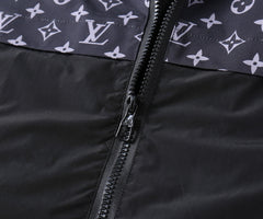 LV HOODED JACKET NAVY BLUE MONOGRAM AND BLACK 239169
