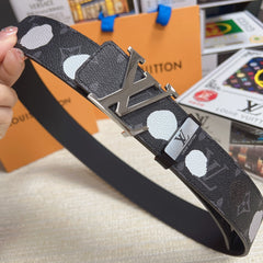 LV 25S BELT 38 MM IN DARK CHARCOAL GRAY CALFSKIN 593281