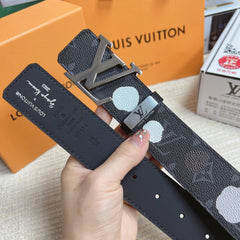 LV 25S BELT 38 MM IN DARK CHARCOAL GRAY CALFSKIN 593281