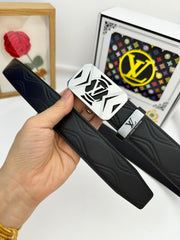 LV 25S BELT 35 MM IN BLACK CALFSKIN 593218