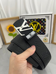 LV 25S BELT 38 MM IN BLACK CALFSKIN 593283