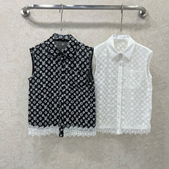 LV SLEEVELESS TOP WITH SCALLOPED LACE HEM 263195