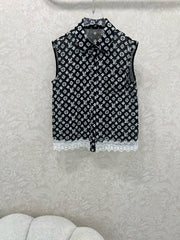 LV SLEEVELESS TOP WITH SCALLOPED LACE HEM 263195