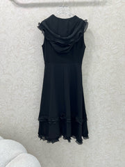 DIOR SLEEVELESS DRESS WITH RUFFLED SHOULDERS AND HEM 269143