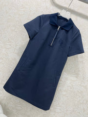 LOEWE SHORT-SLEEVE SHIFT DRESS WITH SIDE POCKETS 269160