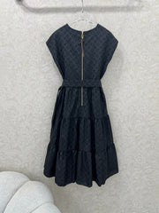LV BLACK SLEEVELESS DRESS WITH BELT 269226