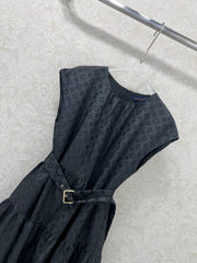 LV BLACK SLEEVELESS DRESS WITH BELT 269226