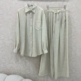 CHANEL SHIRT AND WIDE-LEG TROUSERS SET STYLE 33