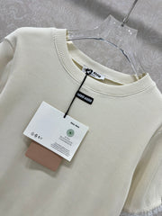 MIUMIU TEXTURED SHORT-SLEEVE LACE TOP 275100