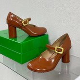 ATOMIC MARY-JANE PUMP 9 CM IN BRONZE BROWN CALFSKIN