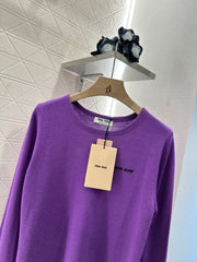 MIU 25S TEXT LOGO KNIT TOP 265531