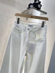 CHANEL WHITE STRAIGHT-LEG JEANS