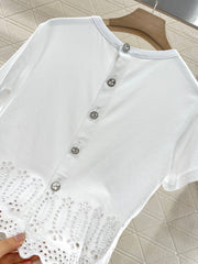 LV 25S EMBROIDERED CROP TEE IN COTTON 265558