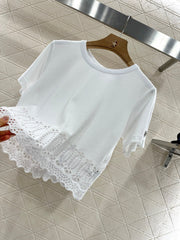 LV 25S EMBROIDERED CROP TEE IN COTTON 265558