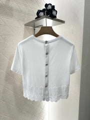 LV 25S EMBROIDERED CROP TEE IN COTTON 265558