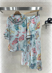 CHANEL 25S SEQUIN EMBELLISHED SHIRT DRESS SET 265579