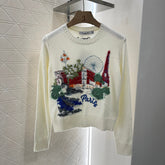 DIOR EMBROIDERED LANDSCAPE KNIT SWEATER 272312