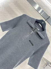 MIUMIU SHORT-SLEEVE KNIT POLO SHIRT STYLE 99