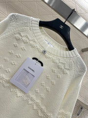 CHANEL 25S EMBROIDERED CROCHET SWEATER 349