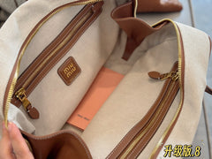 TOP - HANDLE 35 BAG IN BEIGE CANVAS