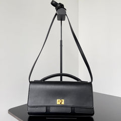 BEL AIR CLUTCH 27 IN BLACK NAPPA LAMBSKIN GOLD HARDWARE