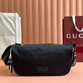 NYLON LINE BODY BAG 27 IN BLACK GG CANVAS