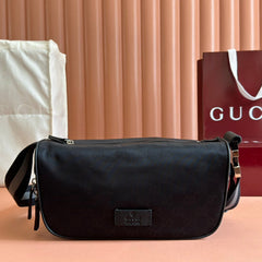 NYLON LINE BODY BAG 27 IN BLACK GG CANVAS