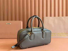 ARCADIE BAG 27 IN DARK GREY SHINY CALFSKIN