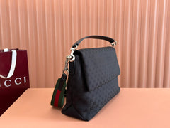 LARGE CROSSBODY BAG 36 IN BLACK CANVAS