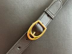 73 MEDIUM BUCKET BAG 27.5 IN BLACK SMOOTH CALFSKIN