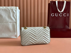 GG MARMONT MATELASSÉ LARGE 26 BAG WHITE CALFSKIN