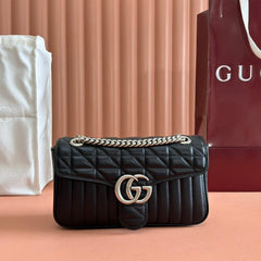 MARMONT SMALL SHOULDER BAG 26 IN BLACK LAMBSKIN