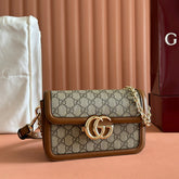 GO SMALL SHOULDER BAG 21.5 IN DARK GREY BROWN CALFSKIN