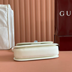 BAMBOO DIVE MEDIUM BAG 27 IN WHITE SHINY CALFSKIN RESIN BRASS BAMBOO-SHAPED HARDWARE