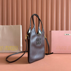 IVY SMALL TOTE BAG 24 IN BRIARWOOD BROWN CALFSKIN