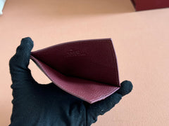 GG CARD CASE 10 IN BEIGE AND RED GG CALFSKIN