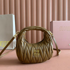 WANDER MATELASSÉ NAPPA MINI BAG 18 IN DARK BROWN LAMBSKIN