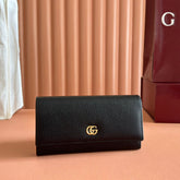 GG MARMONT CONTINENTAL WALLET 19 BLACK IN CALFSKIN