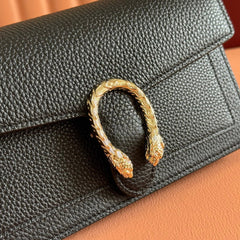 GUCCI 25S DIONYSUS WALLET ON CHAIN 20 IN BLACK CALFSKIN