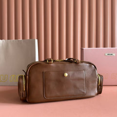 JOIE HAND BAG 32 IN TAWNY BROWN CALFSKIN